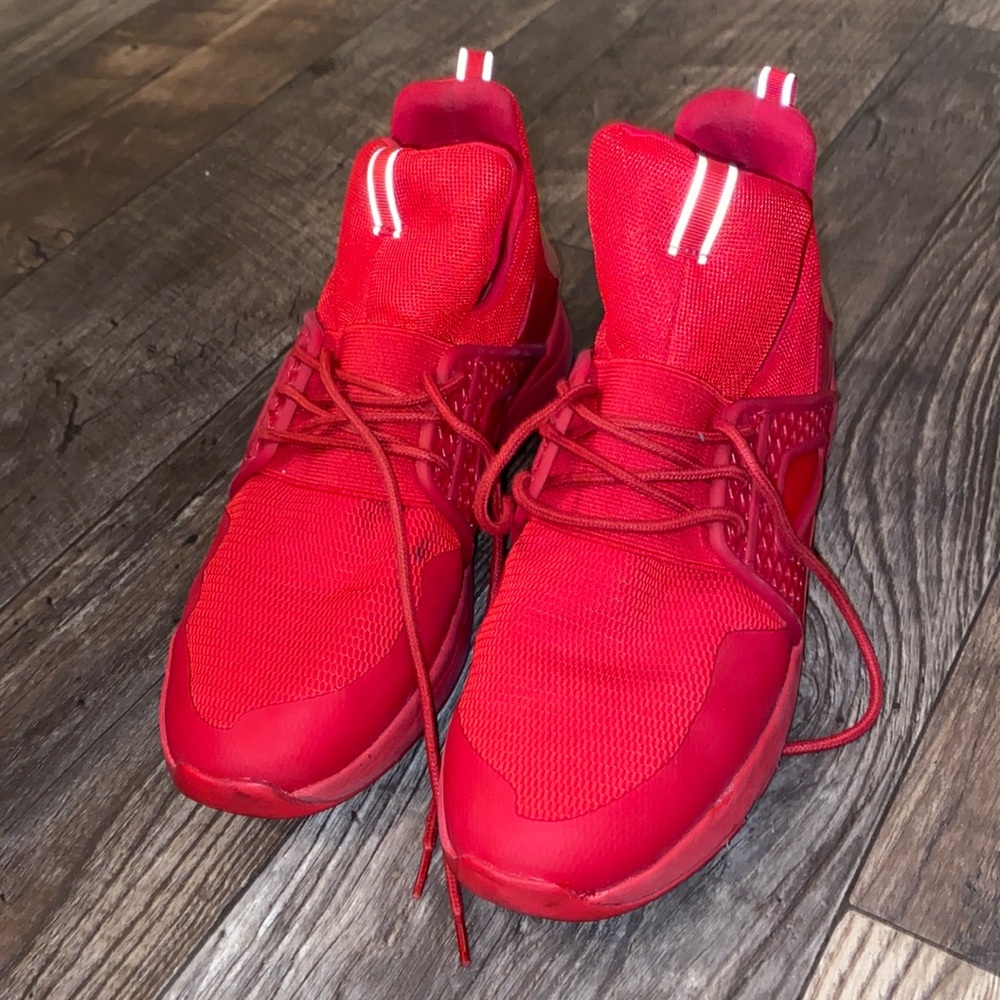 Red tennis shoes